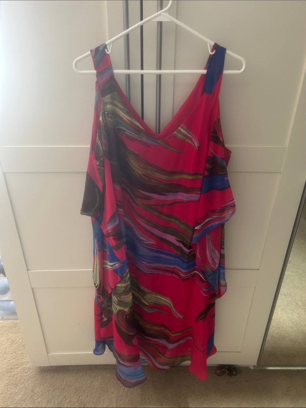 Catherines Pink Multi-Color One-Shoulder Dress